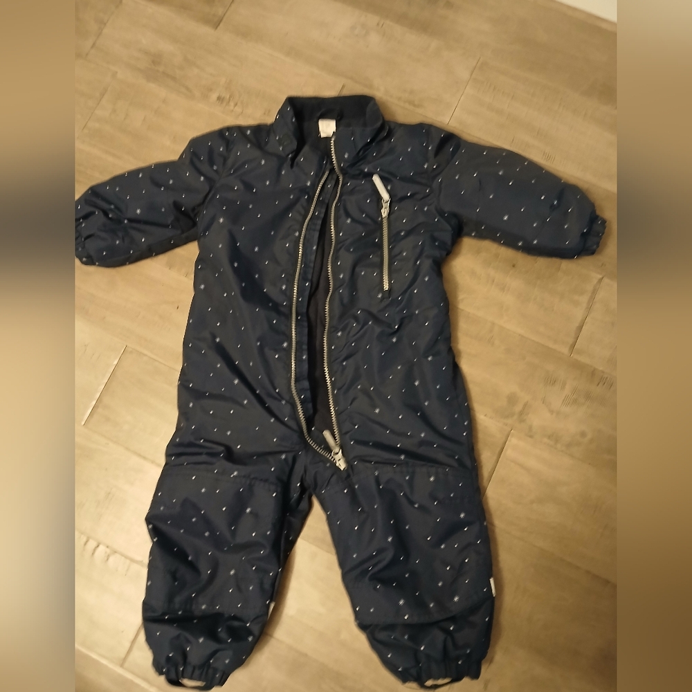 💥💥H&M Navy Kids Puffer Suit with Faux Fur Trim & Hood